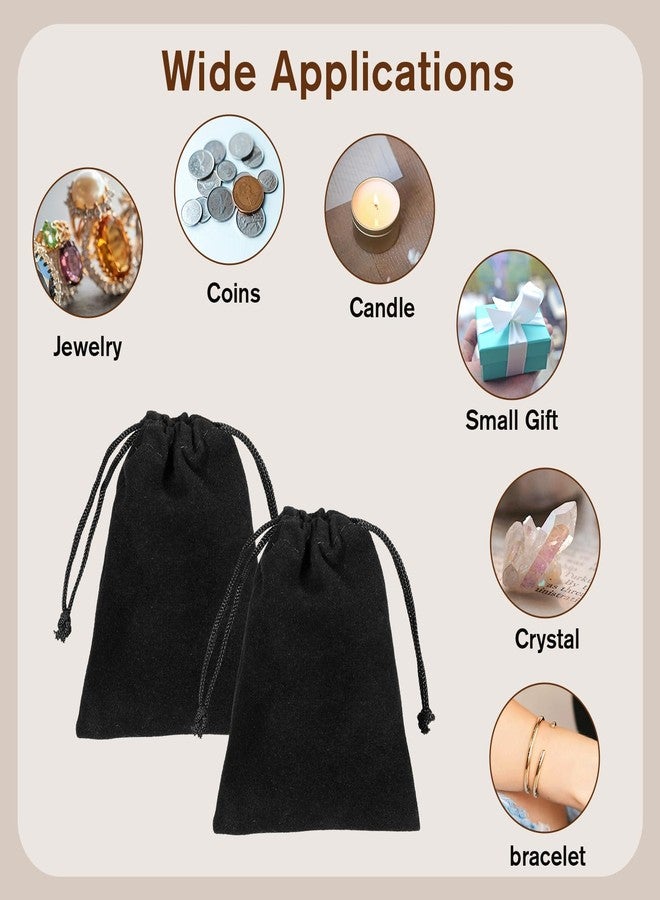 Exircy 10 Pcs Velvet Drawstring Jewelry Pouches, 2.8x3.5 In Black Gift Bags Small Cloth Bags for Wedding, Halloween Candy Bag, Graduation, Christmas Party Favors - Image 4